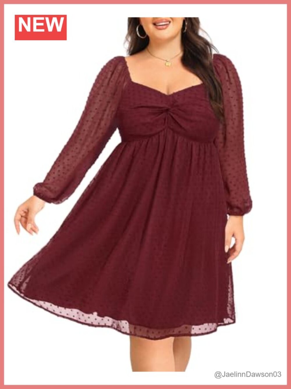 Plus Size Swiss Dot Chiffon Mini Dress Sweetheart Puff Sleeve A-Line Sundress